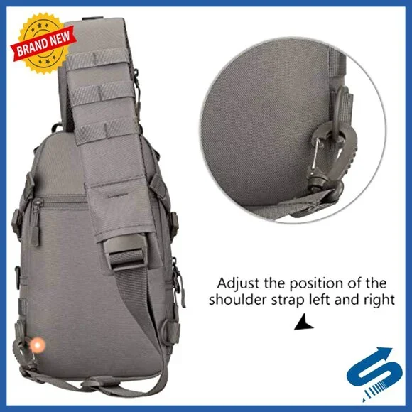 Tactical Sling Bag MOLLE Crossbody Pack Chest Shoulder Backpack Military Style